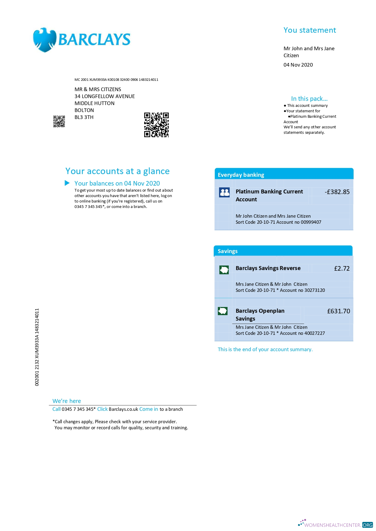 download download UK Barclays utility bill template in Word and PDF format PDF template PDF template